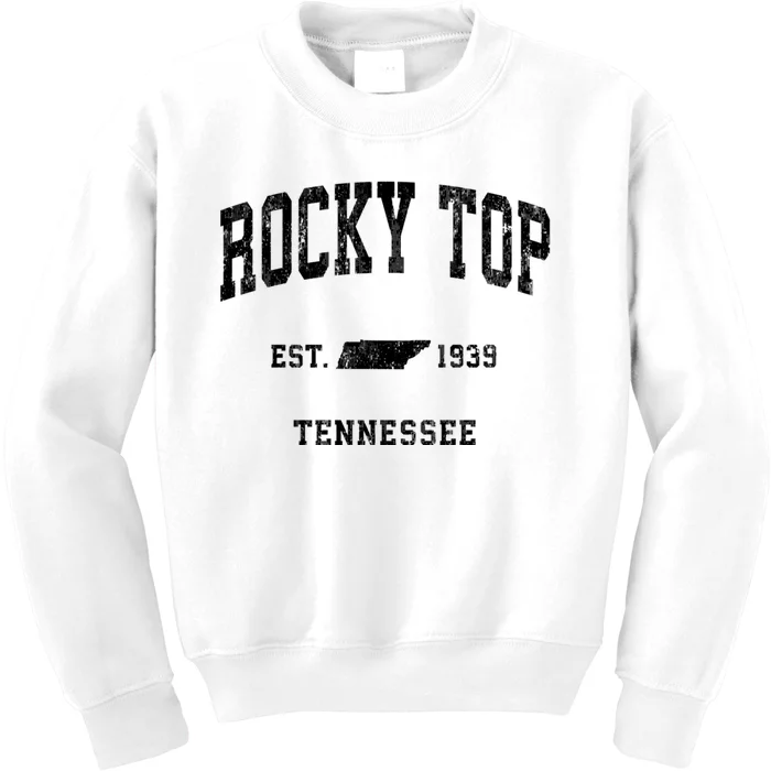 Rocky Top Tennessee Tn Vintage Established Athletic Sports Design Kids Sweatshirt