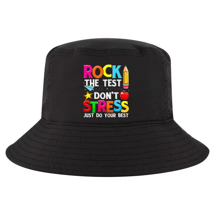 Rock The Test Dont Stress Test Day Funny Teacher day Cool Comfort Performance Bucket Hat