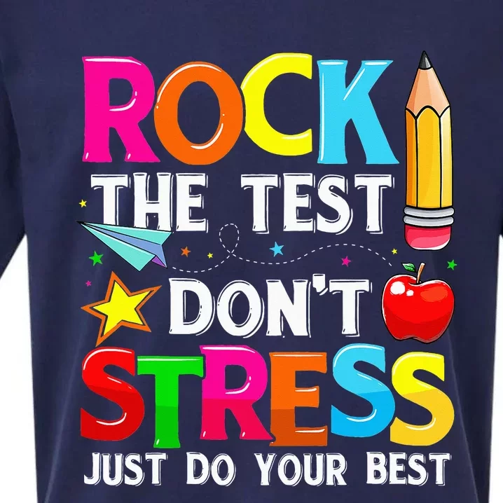 Rock The Test Dont Stress Test Day Funny Teacher day Sueded Cloud Jersey T-Shirt