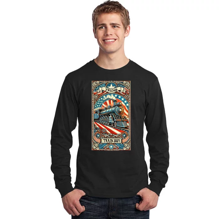 Retro Trump Tarot Card 2024 Tall Long Sleeve T-Shirt