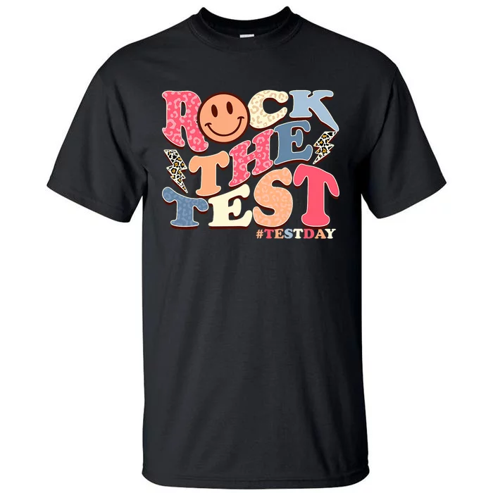 Rock The Test Testing Day Retro Motivational Teacher Student Tall T-Shirt