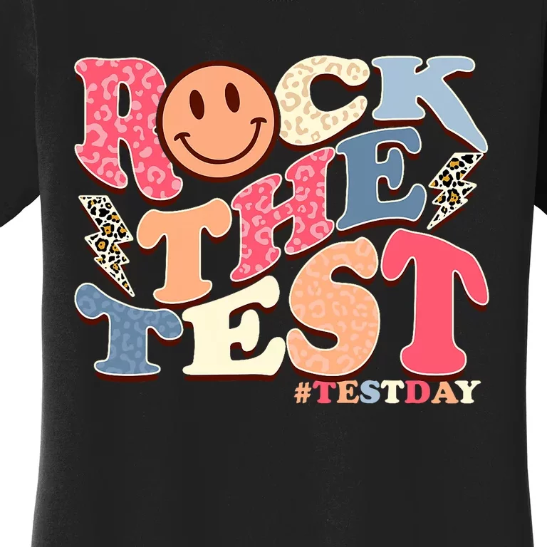 Rock The Test Testing Day Retro Motivational Teacher Student Women's T-Shirt