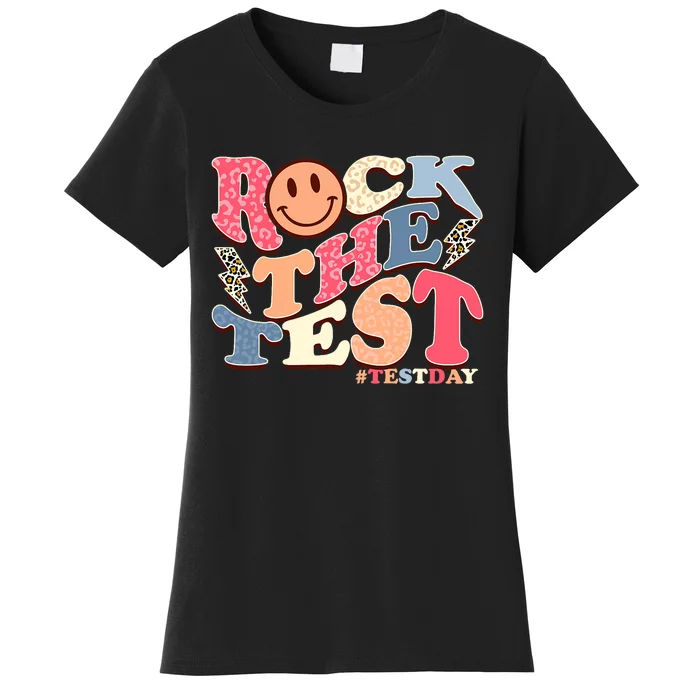 Rock The Test Testing Day Retro Motivational Teacher Student Women's T-Shirt