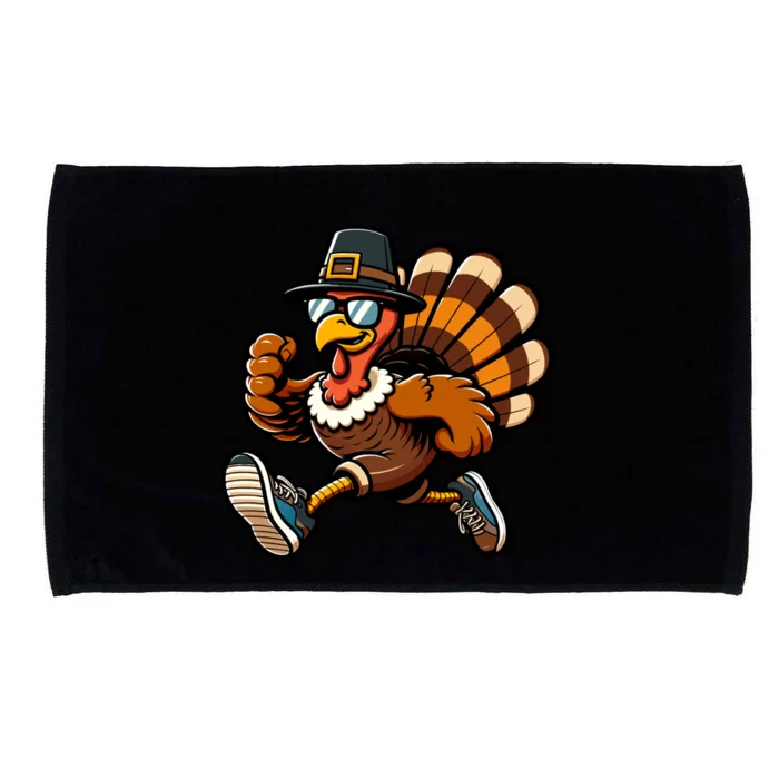 Running Turkey Turkey Trot Running Thanksgiving Microfiber Hand Towel