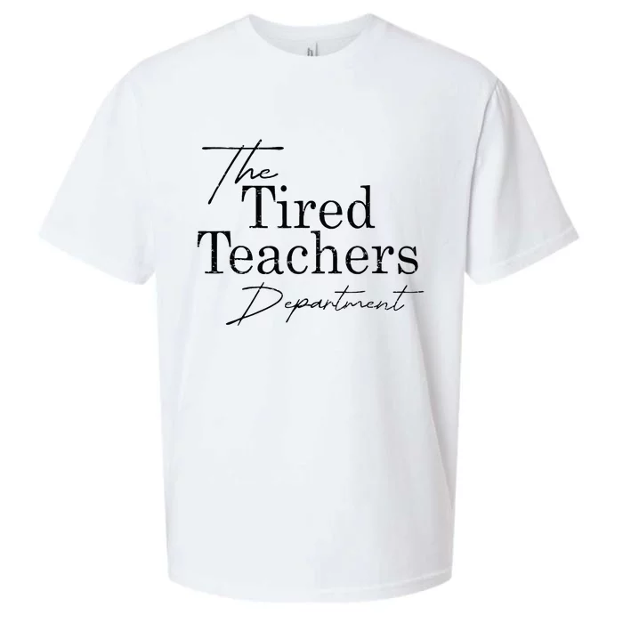 Retro The Tired Teachers Department Teacher Appreciation Day Sueded Cloud Jersey T-Shirt