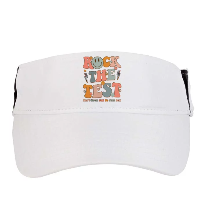 Rock The Test Dont Stress Just Do Your Best Teacher Retro Adult Drive Performance Visor