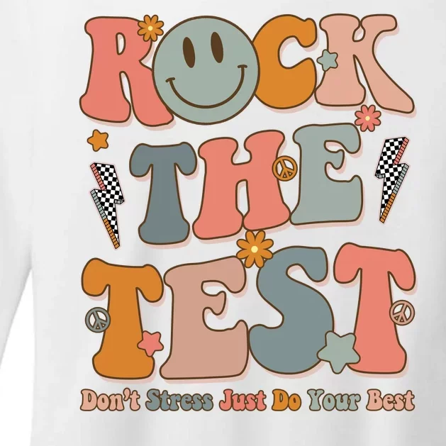 Rock The Test Dont Stress Just Do Your Best Teacher Retro Womens CVC Long Sleeve Shirt