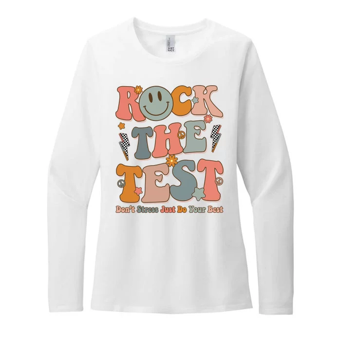 Rock The Test Dont Stress Just Do Your Best Teacher Retro Womens CVC Long Sleeve Shirt