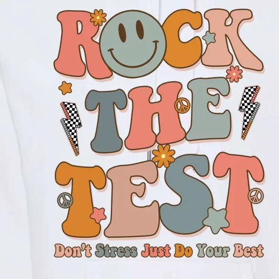 Rock The Test Dont Stress Just Do Your Best Teacher Retro Premium Hoodie