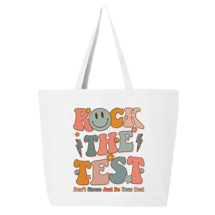 Rock The Test Dont Stress Just Do Your Best Teacher Retro 25L Jumbo Tote