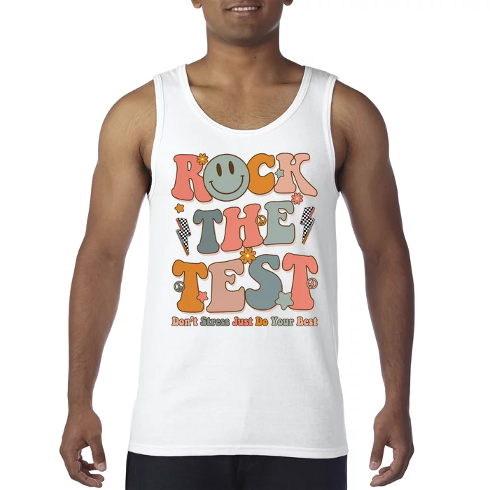 Rock The Test Dont Stress Just Do Your Best Teacher Retro Tank Top