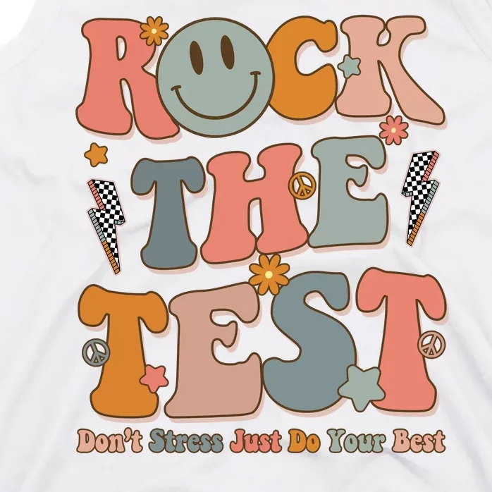 Rock The Test Dont Stress Just Do Your Best Teacher Retro Tank Top