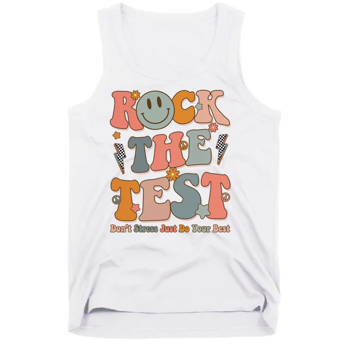 Rock The Test Dont Stress Just Do Your Best Teacher Retro Tank Top