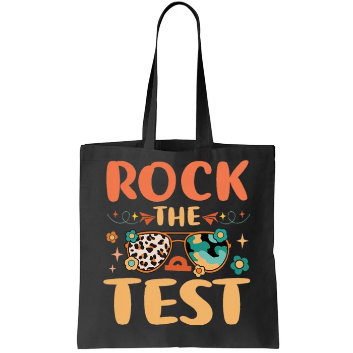 Rock The Test Dont Stress Testing Day Teachers Students Tote Bag