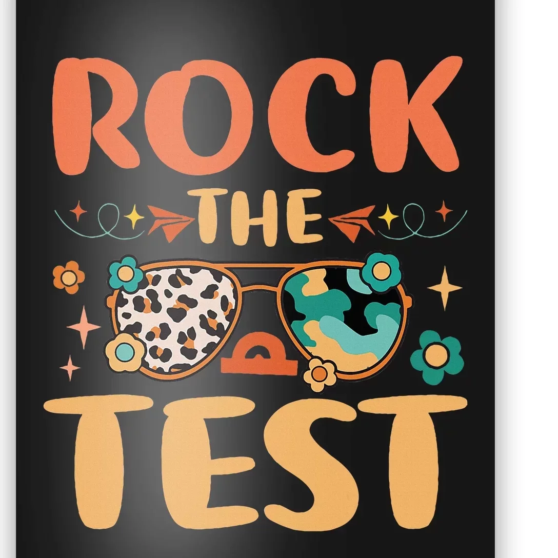 Rock The Test Dont Stress Testing Day Teachers Students Poster