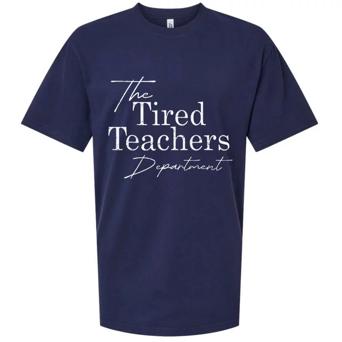 Retro The Tired Teachers Department Teacher Appreciation Day Sueded Cloud Jersey T-Shirt