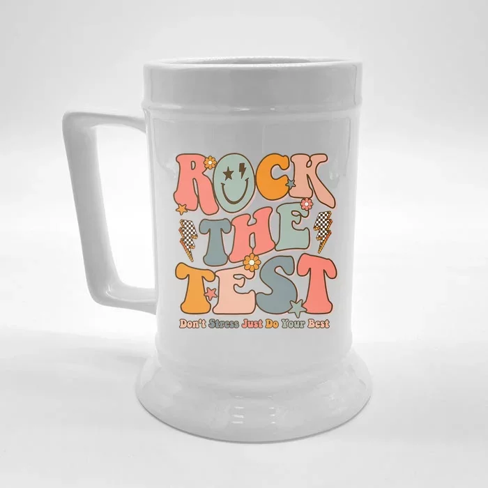 Rock The Test Testing Day DonT Stress Do Your Best Test Day Front & Back Beer Stein