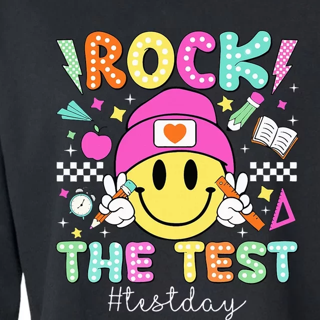 Rock The Test Testing Day Motivational Teachers Students Cropped Pullover Crew