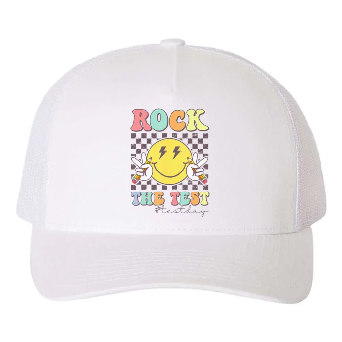 Rock The Test Testing Day Retro Motivational Teacher Student Yupoong Adult 5-Panel Trucker Hat