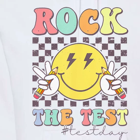 Rock The Test Testing Day Retro Motivational Teacher Student Premium Hoodie