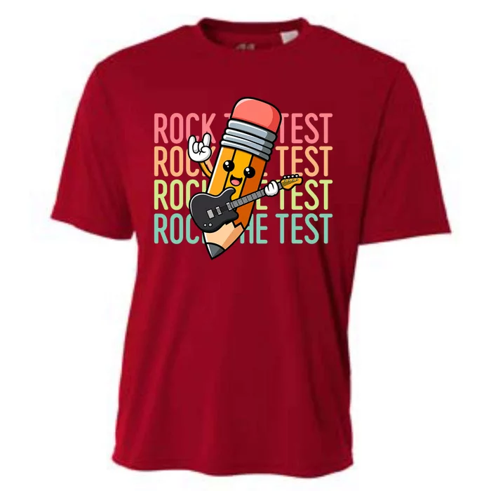 Rock The Test Day Teacher Testing Day Cooling Performance Crew T-Shirt