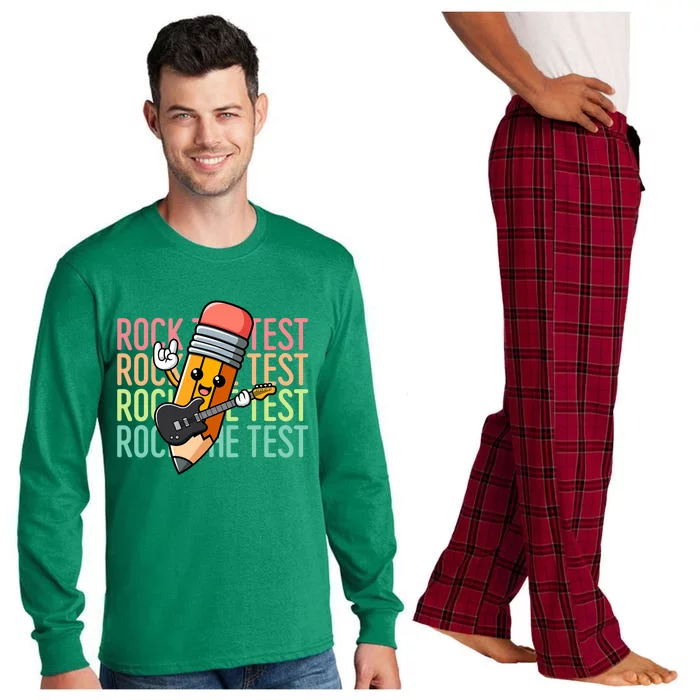 Rock The Test Day Teacher Testing Day Long Sleeve Pajama Set