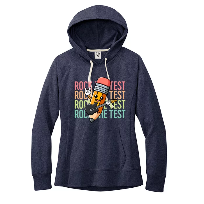 Rock The Test Day Teacher Testing Day Women's Fleece Hoodie