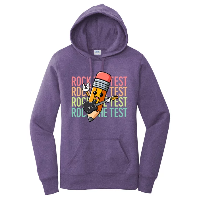 Rock The Test Day Teacher Testing Day Women's Pullover Hoodie