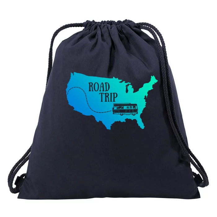 Road Trip Travel Camping Family Vacation Funny Gift Drawstring Bag