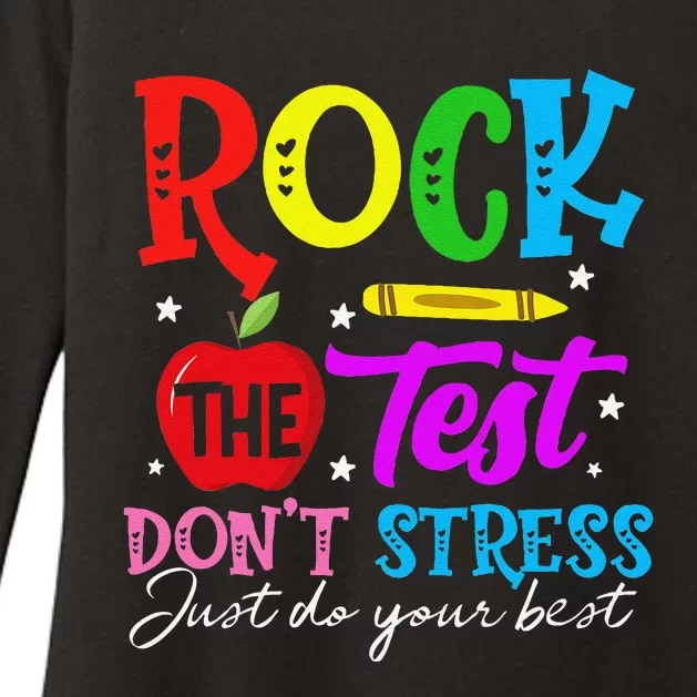 Rock The Test DonT Stress Just Do Your Best Teacher Womens CVC Long Sleeve Shirt