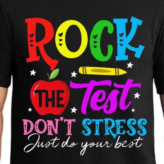 Rock The Test DonT Stress Just Do Your Best Teacher Pajama Set