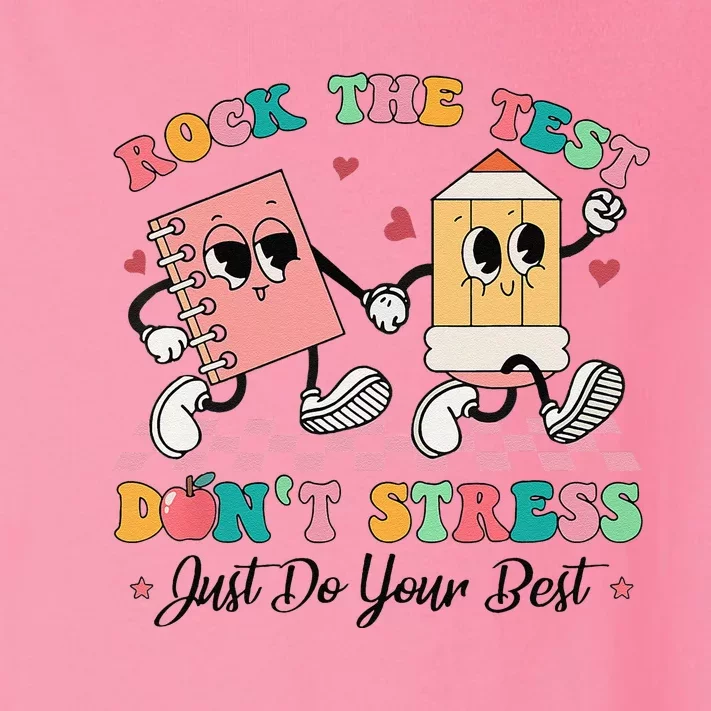 Rock The Test Dont Stress Testing Day Groovy Teacher Student Toddler Long Sleeve Shirt