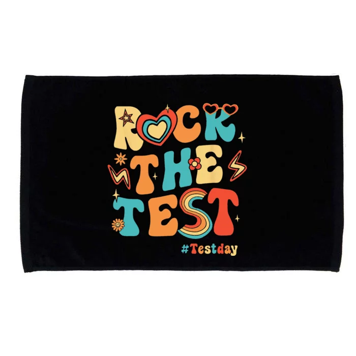 Rock The Test Groovy Motivational Teacher Testing Microfiber Hand Towel