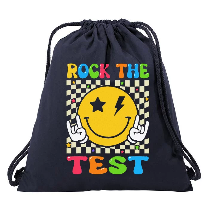 Rock The Test Funny Testing Day Drawstring Bag