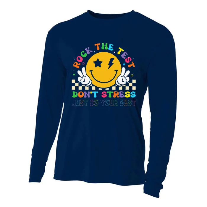 Rock The Test For Teacher Student Testing Day Cooling Performance Long Sleeve Crew