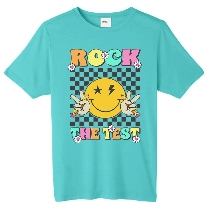 Rock The Test Testing Day Retro Motivational Teacher Student ChromaSoft Performance T-Shirt