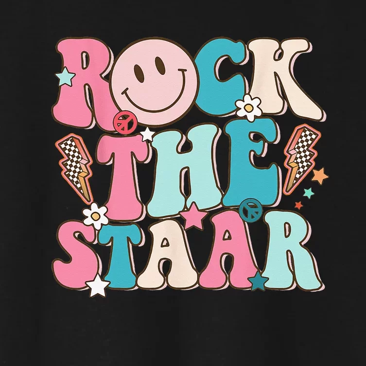 Rock The Test Test Day Teachers Motivational Rock The Staar Women's Crop Top Tee