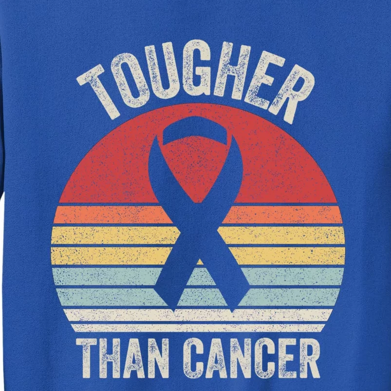 Retro Tougher Than Cancer Ribbon Breast Cancer Awareness Gift Sweatshirt