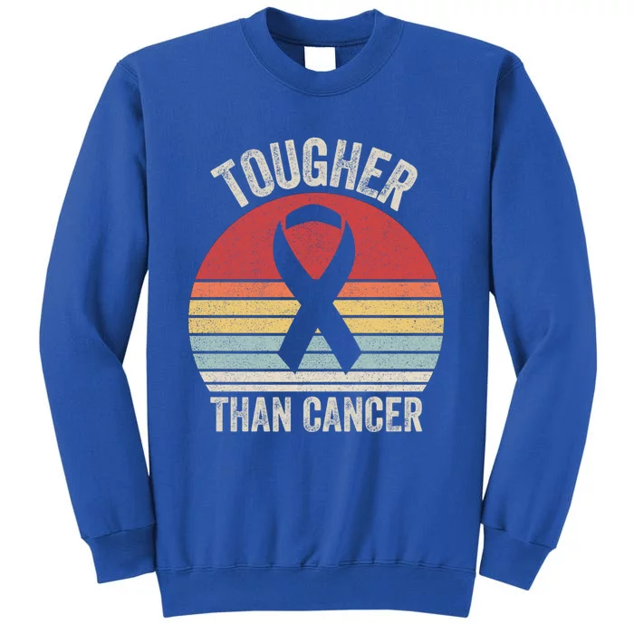 Retro Tougher Than Cancer Ribbon Breast Cancer Awareness Gift Sweatshirt