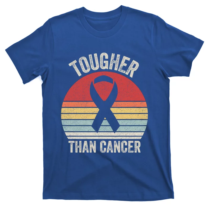 Retro Tougher Than Cancer Ribbon Breast Cancer Awareness Gift T-Shirt