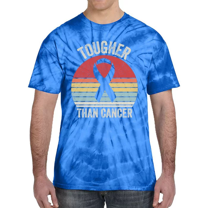 Retro Tougher Than Cancer Ribbon Breast Cancer Awareness Gift Tie-Dye T-Shirt