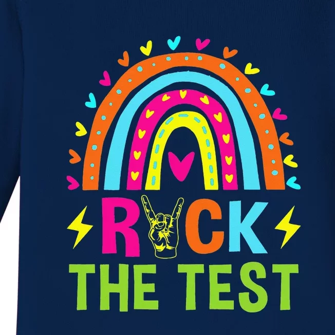 Rock The Test Rainbow Testing Day Baby Long Sleeve Bodysuit