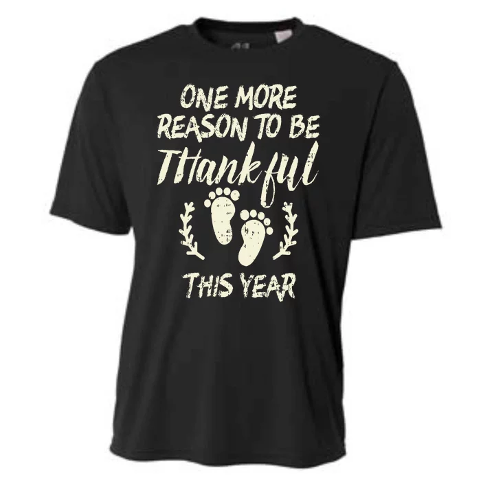 Reason Thankful This Year Baby Feet Thanksgiving Pregnancy Cooling Performance Crew T-Shirt