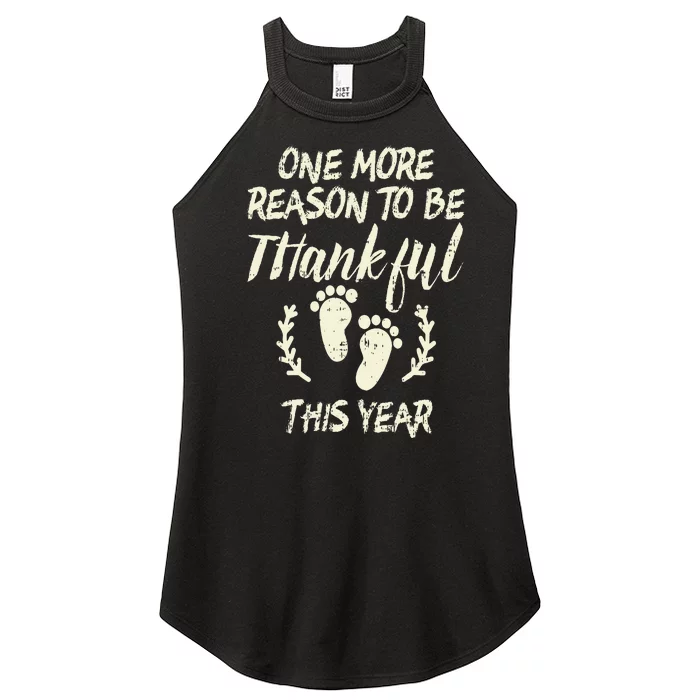 Reason Thankful This Year Baby Feet Thanksgiving Pregnancy Women’s Perfect Tri Rocker Tank