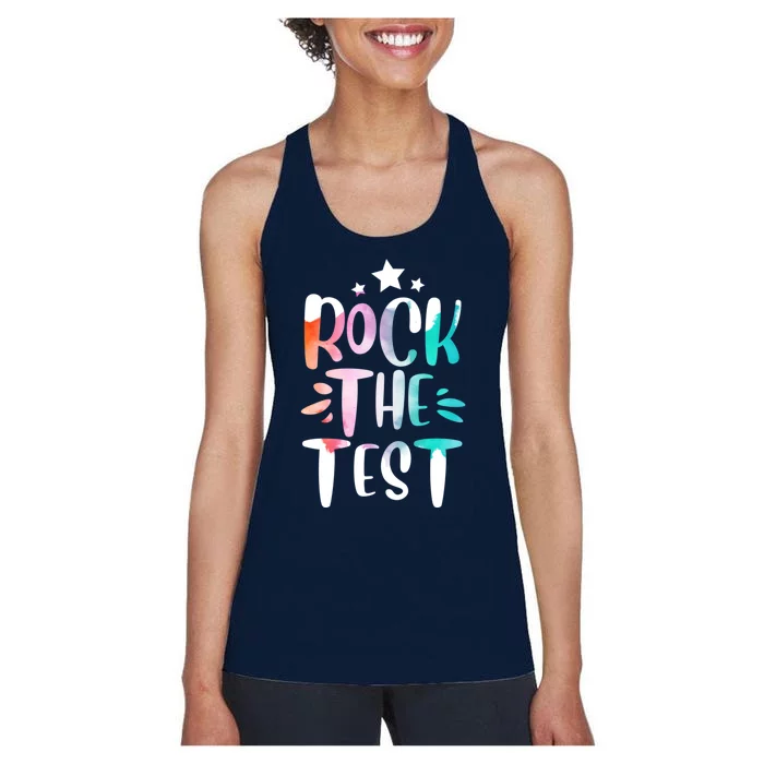 Rock The Test Testing Day Motivational Teacher Student Women's Racerback Tank