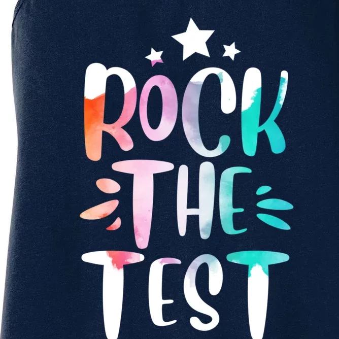 Rock The Test Testing Day Motivational Teacher Student Women's Racerback Tank