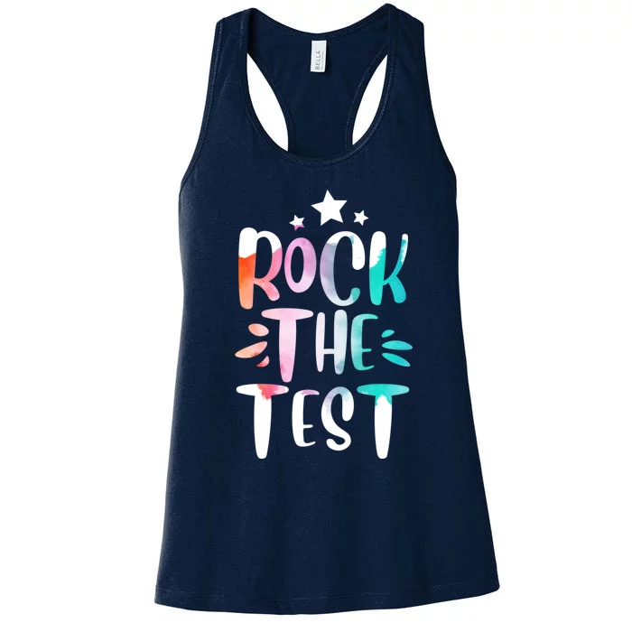 Rock The Test Testing Day Motivational Teacher Student Women's Racerback Tank