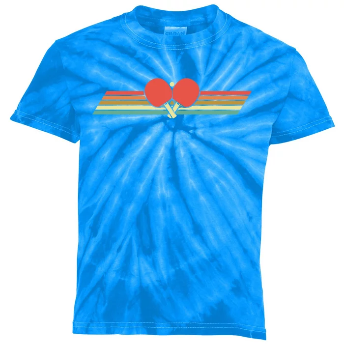 Retro Table Tennis Gift Vintage Ping Pong Gift Kids Tie-Dye T-Shirt