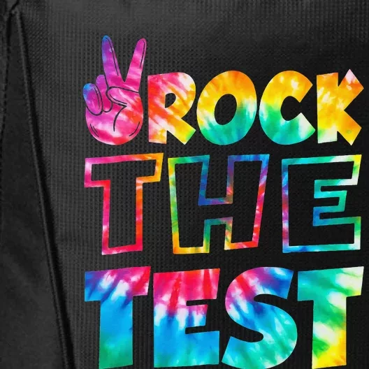 Rock The Test Testing Day Retro Motivational Teacher Student City Backpack