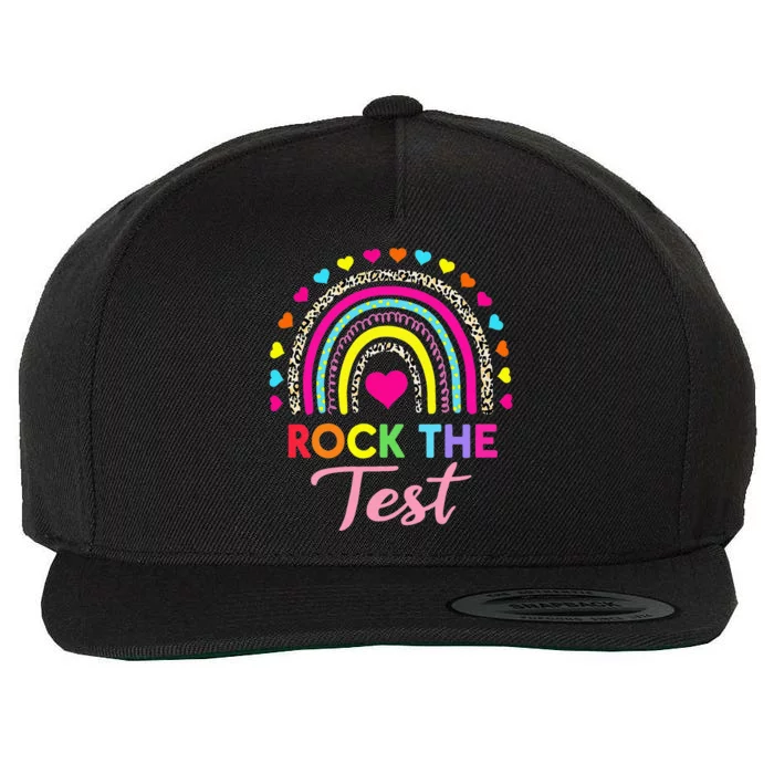 Rock The Test Test Day Teacher Testing Day Wool Snapback Cap